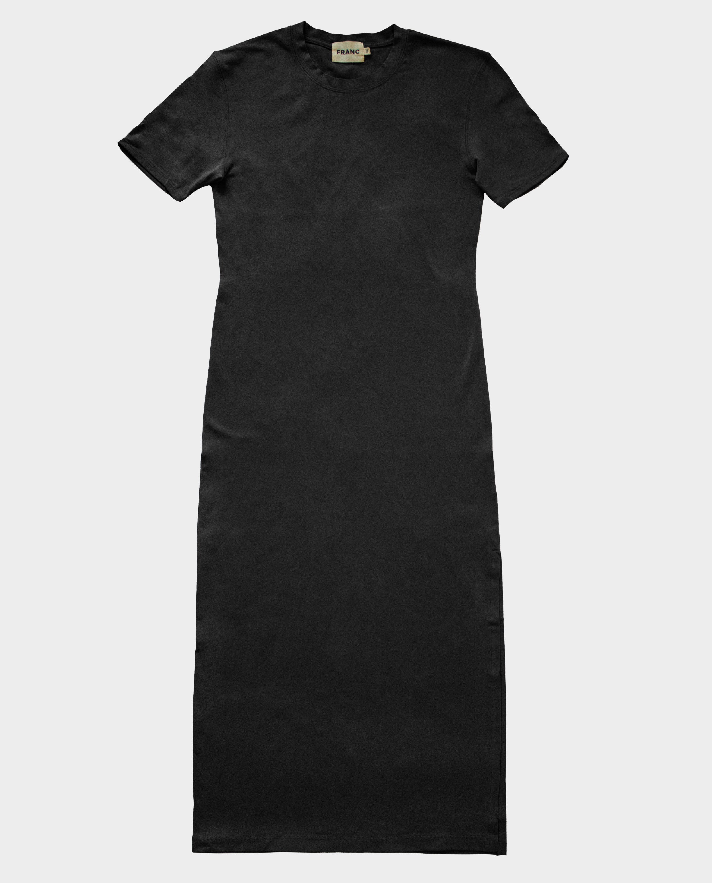 The Maxi T-Shirt Dress in Black | FRANC Sustainable Clothing
