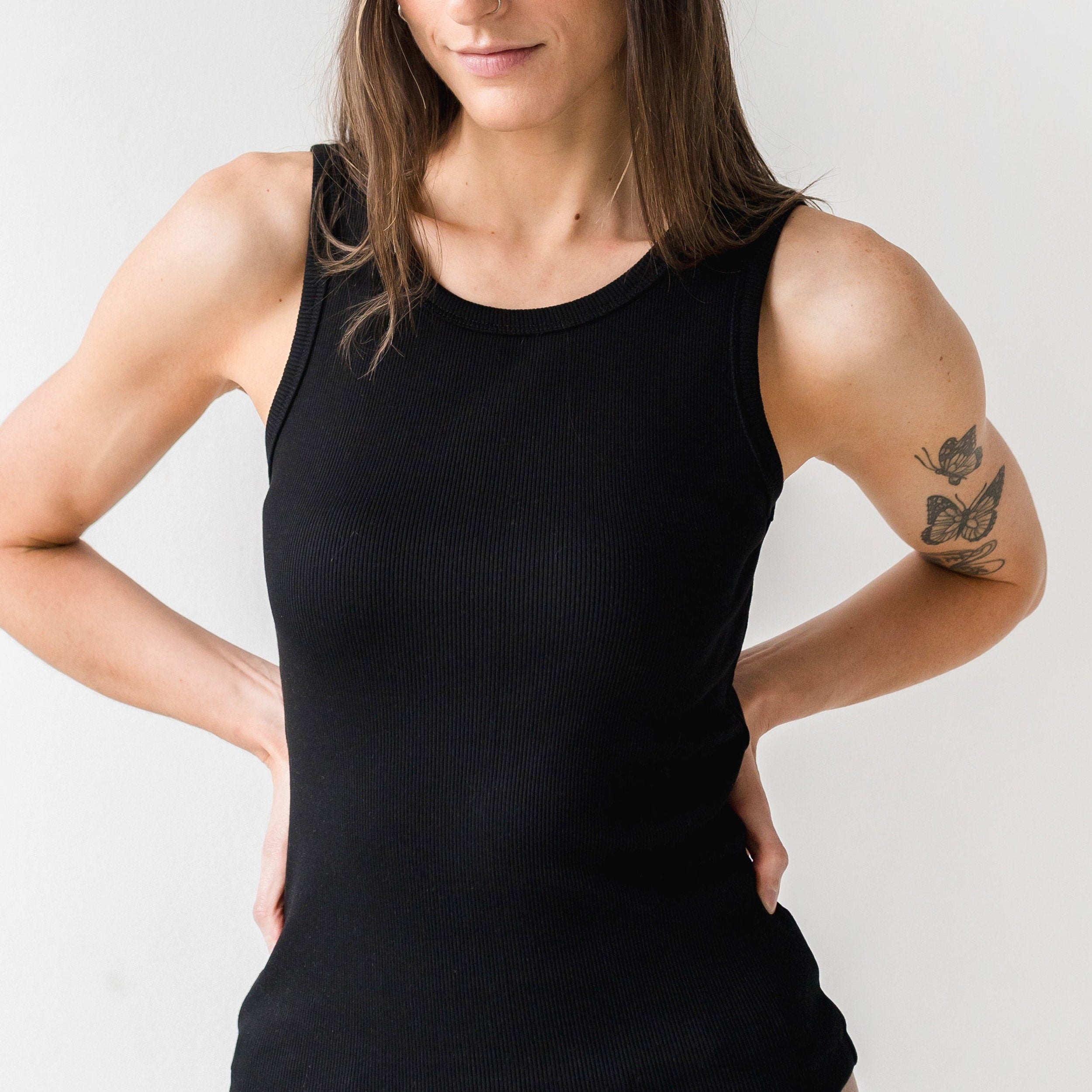 The Tuckable Rib Tank in Black | FRANC Sustainable Clothing
