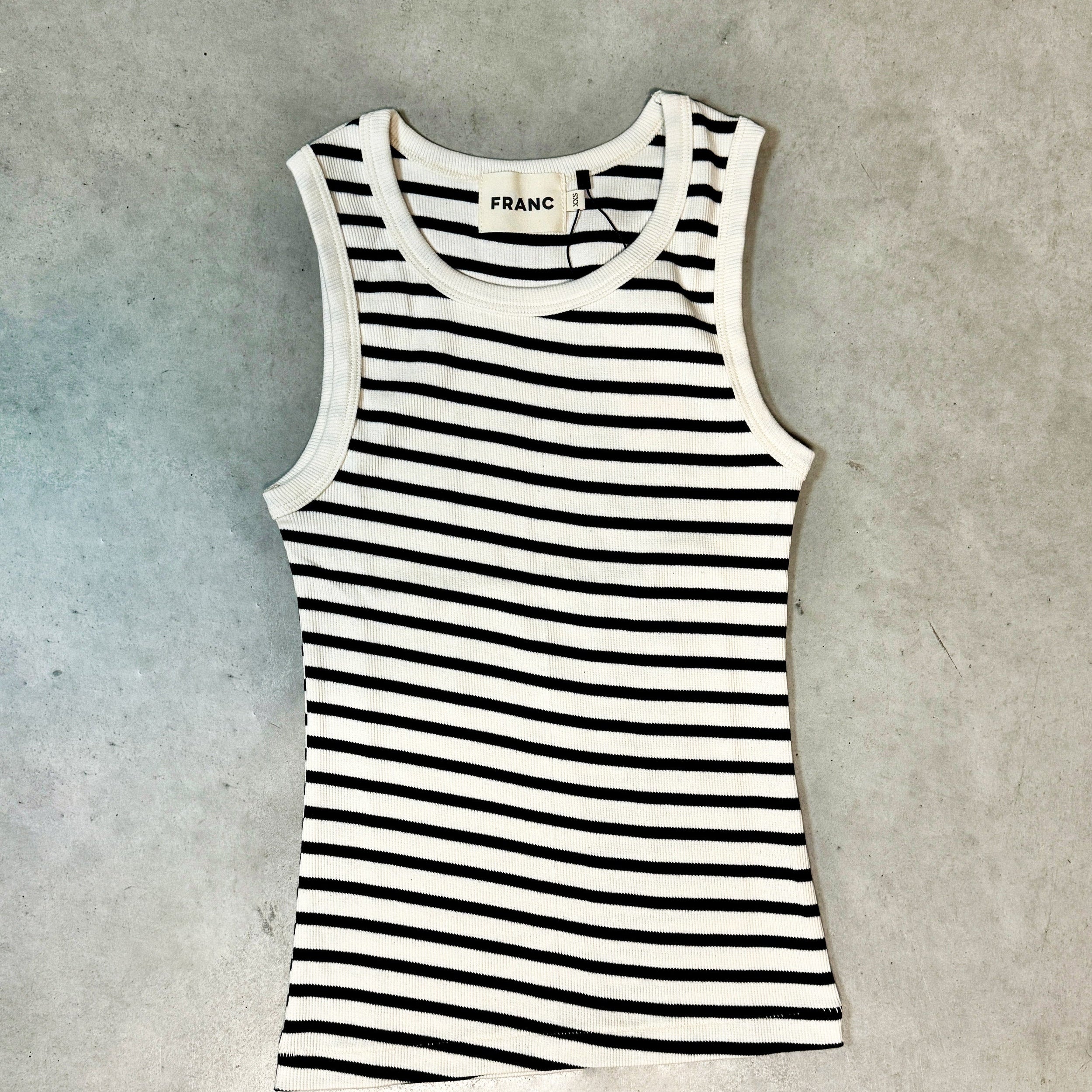 Rib Tank in Black Stripe | FRANC Sustainable Clothing