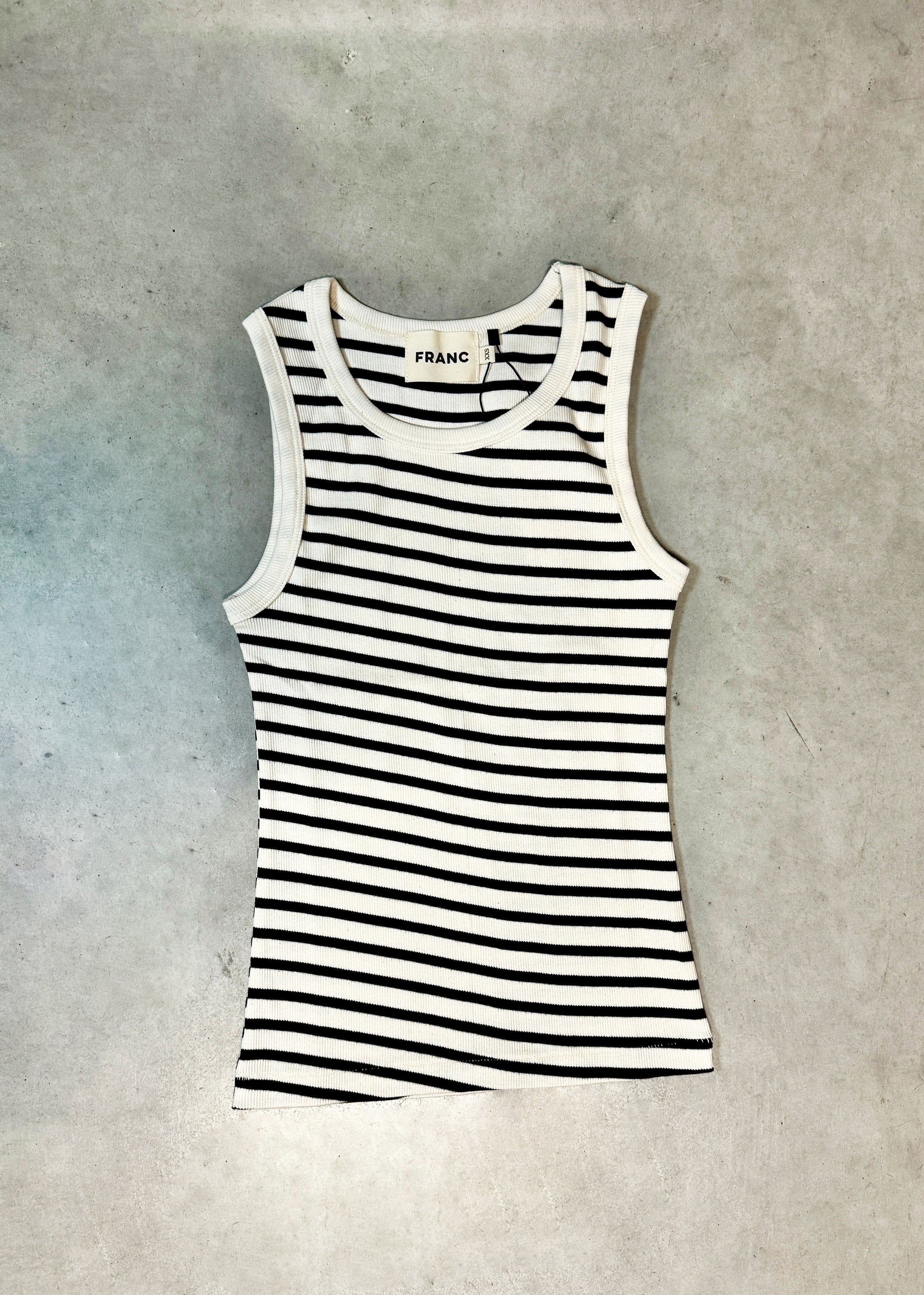 Rib Tank in Black Stripe | FRANC Sustainable Clothing