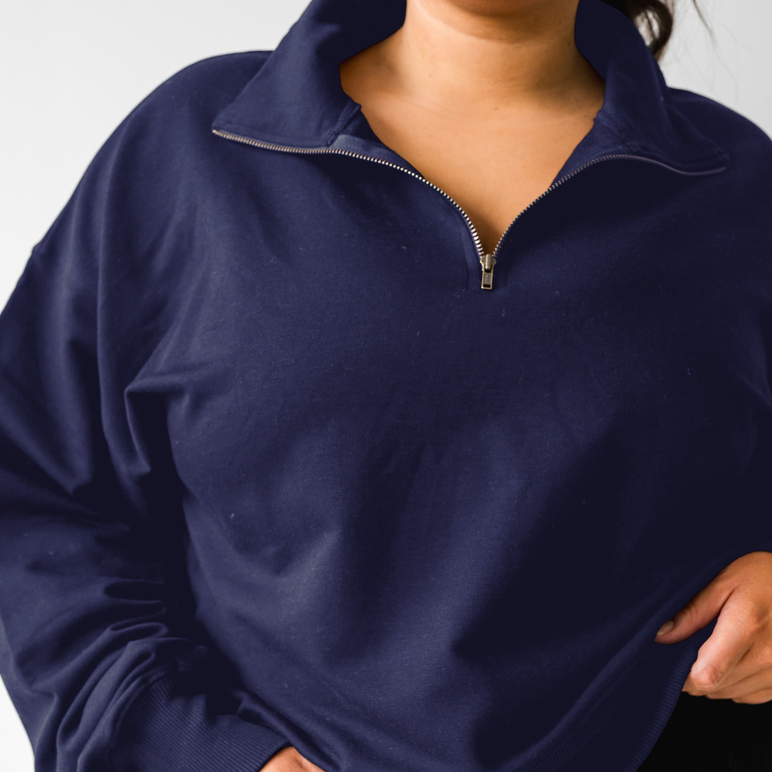 The 1/4 Zip Sweatshirt in Admiral | FRANC Sustainable Clothing