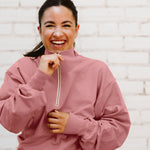 The 1/4 Zip Sweatshirt in Dusty Rose | FRANC Sustainable Clothing