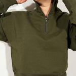 The 1/4 Zip Sweatshirt in Fatigue | FRANC Sustainable Clothing