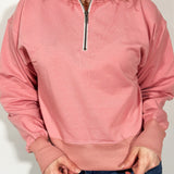 The 1/4 Zip Sweatshirt in Rose | FRANC Sustainable Clothing