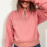 The 1/4 Zip Sweatshirt in Rose | FRANC Sustainable Clothing