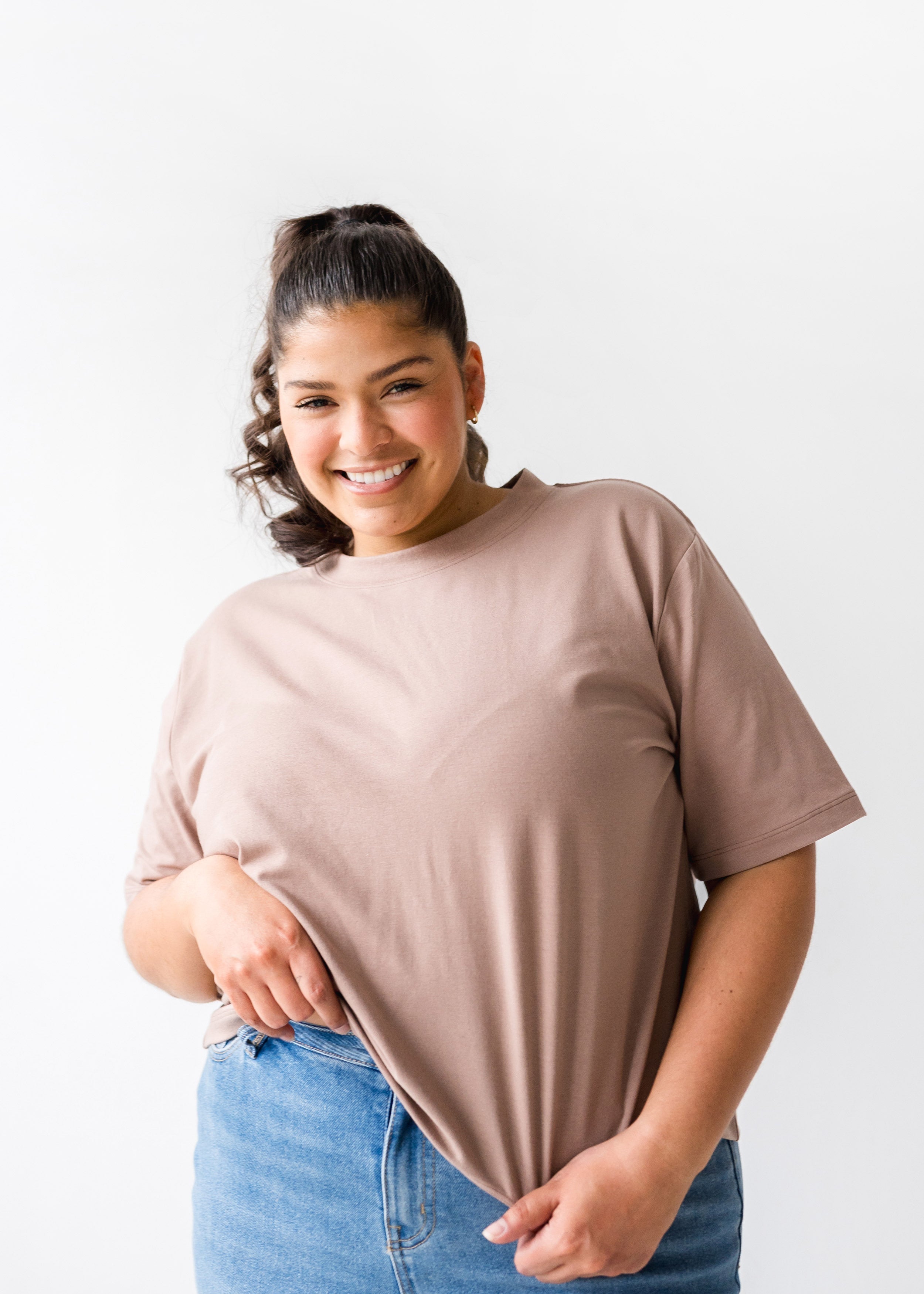 The Boxy Tee in Latte | FRANC Sustainable Clothing