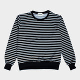 The Crewneck Sweatshirt in Natural Stripe | FRANC Sustainable Clothing