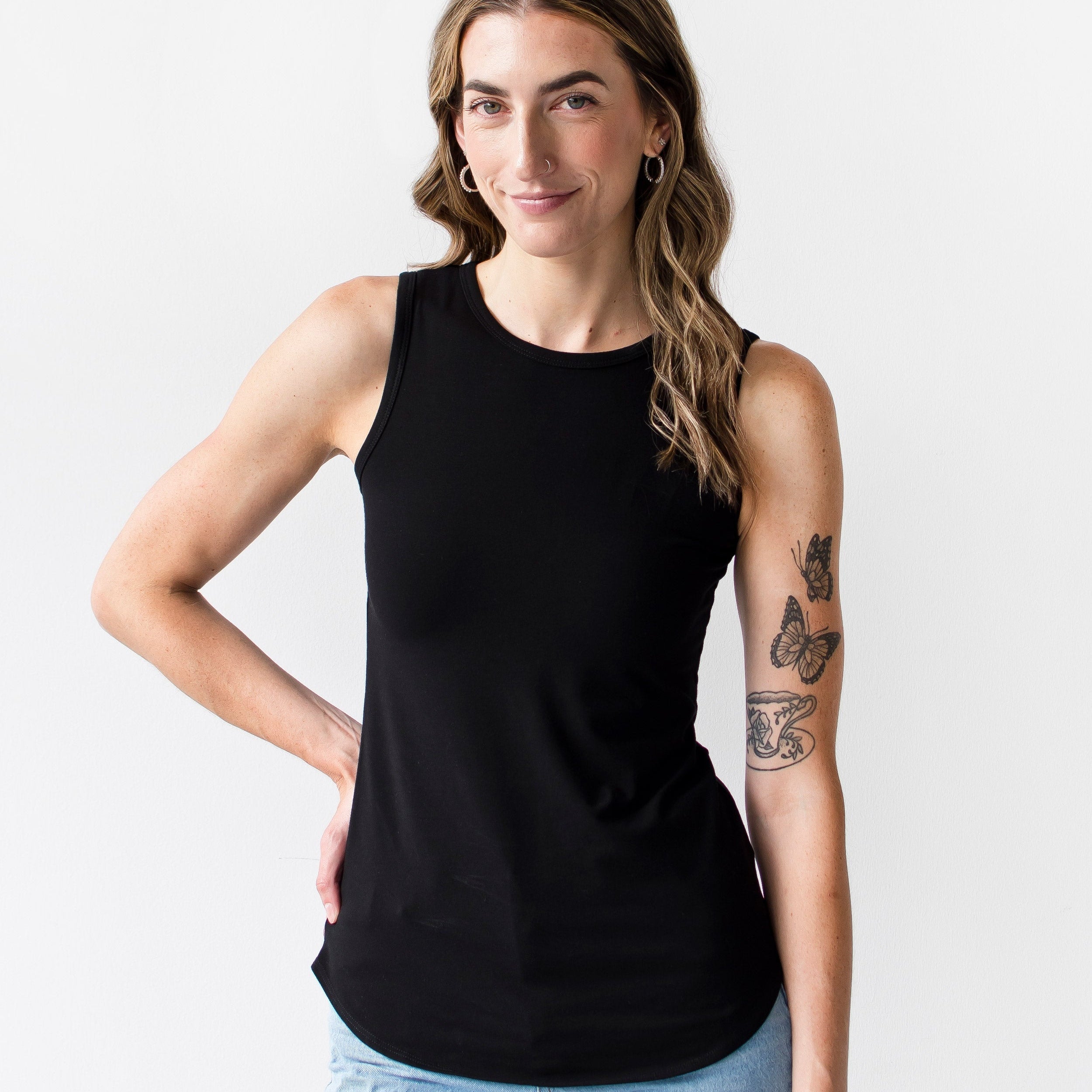 The Highneck Tank Top in Black | FRANC Sustainable Clothing