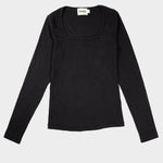 The Long Sleeve Squareneck Top in Black | FRANC Sustainable Clothing