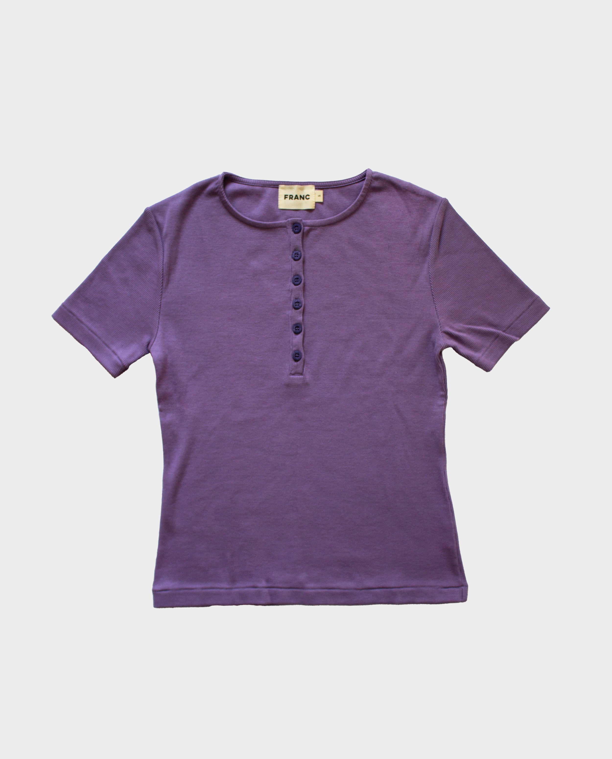 The Rib Henley Shirt in Lavender | FRANC Sustainable Clothing