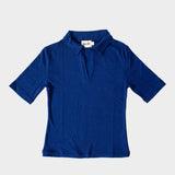 The Rib Polo Shirt in Azure | FRANC Sustainable Clothing