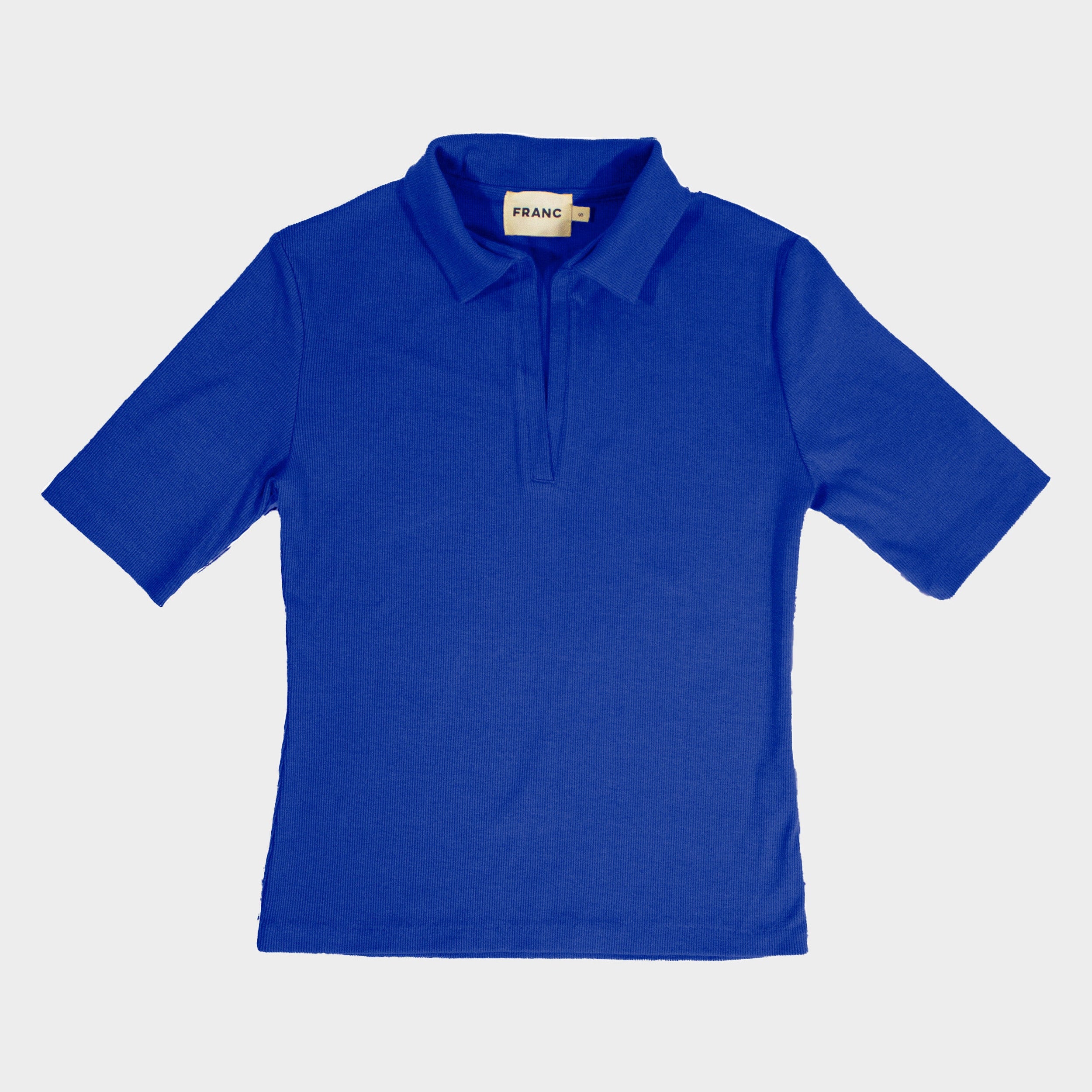 The Rib Polo Shirt in Azure | FRANC Sustainable Clothing