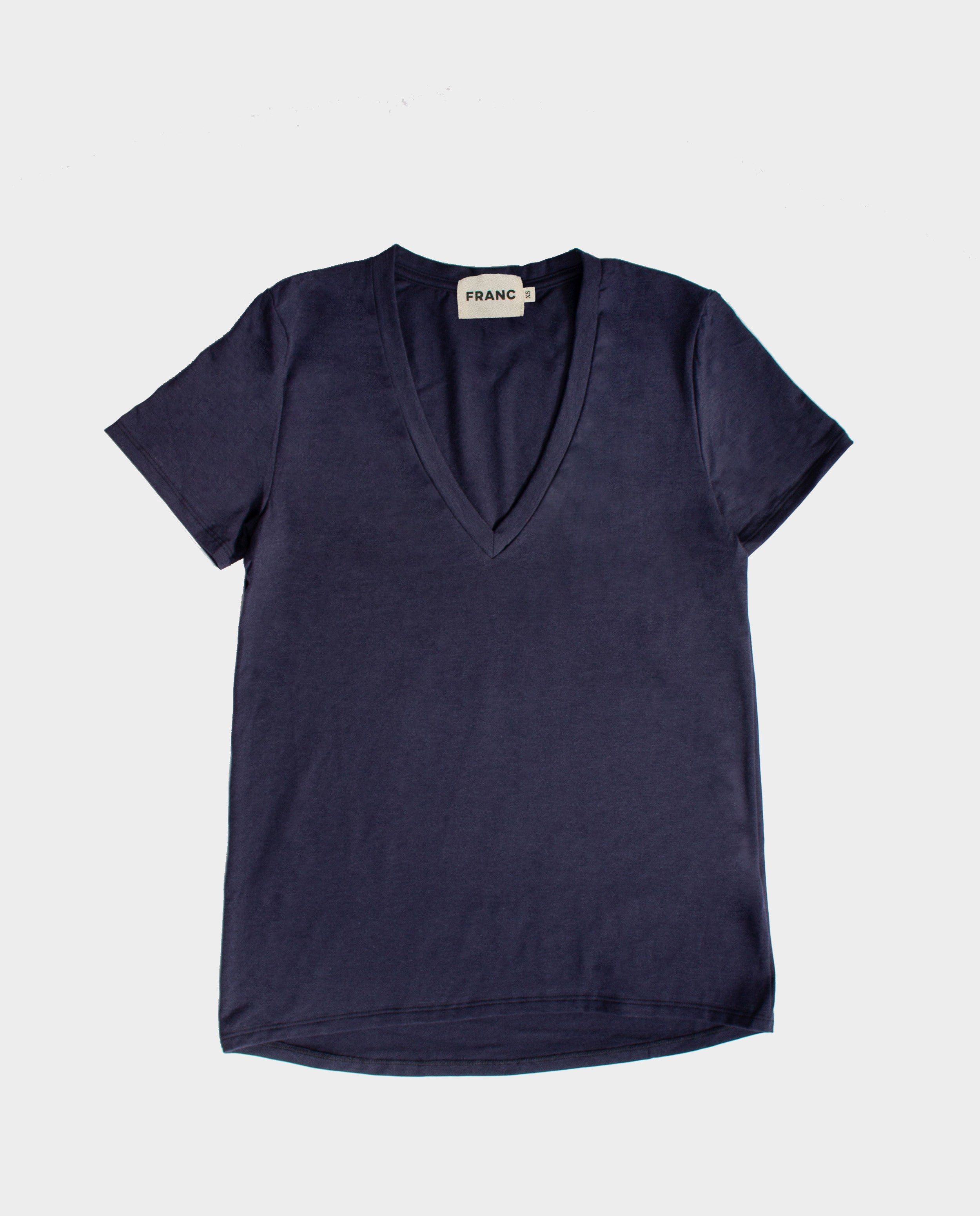 The V - Neck Tee in Admiral | FRANC Sustainable Clothing