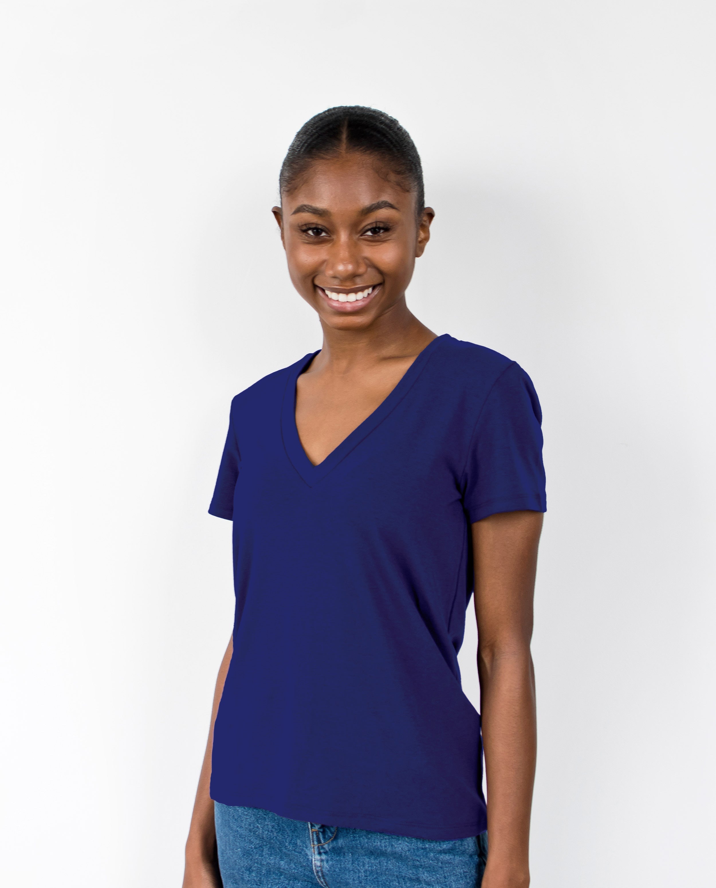 The V - Neck Tee in Azure | FRANC Sustainable Clothing