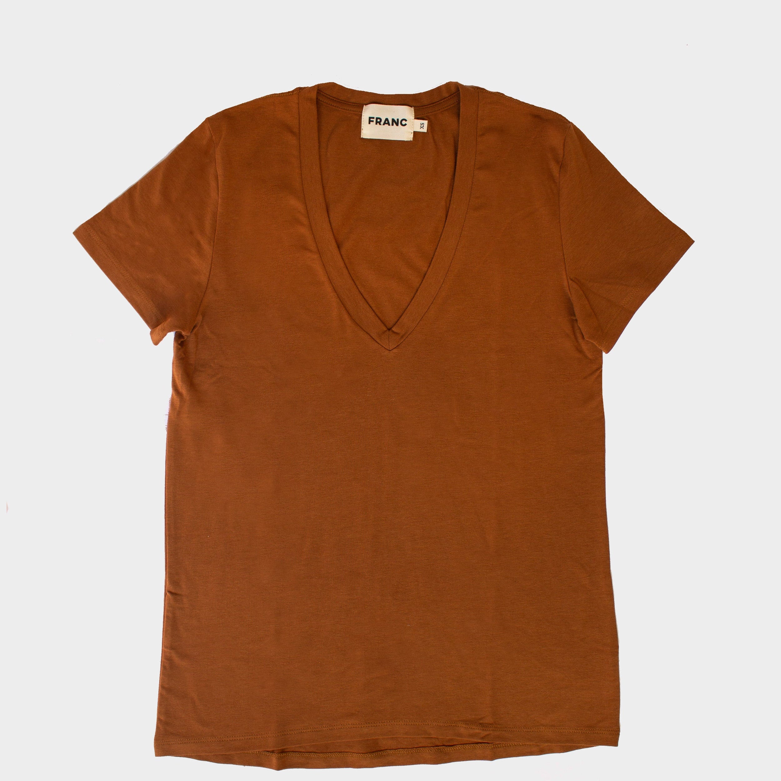 The V - Neck Tee in Copper | FRANC Sustainable Clothing