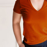 The V - Neck Tee in Copper | FRANC Sustainable Clothing