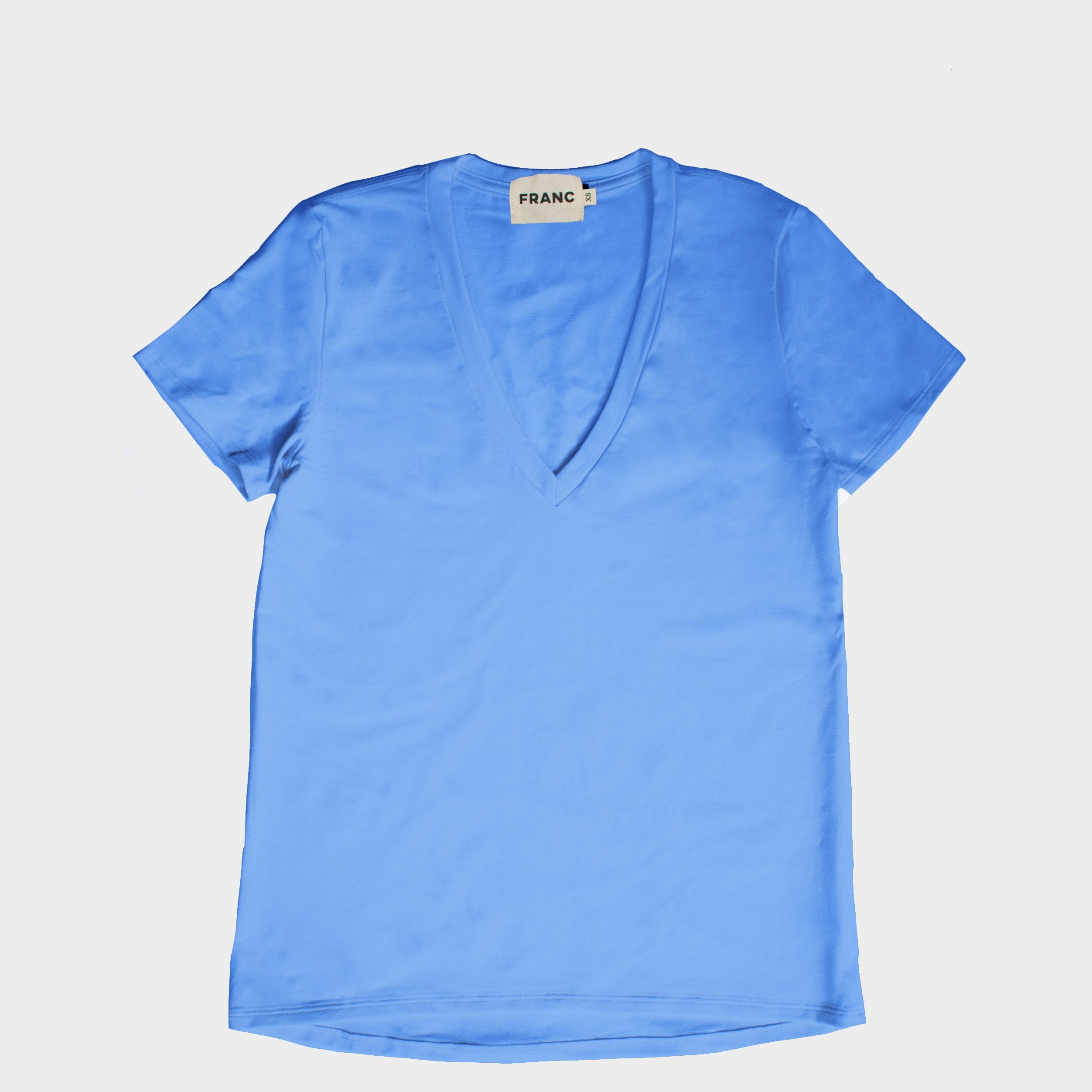 The V - Neck Tee in Cornflower | FRANC Sustainable Clothing