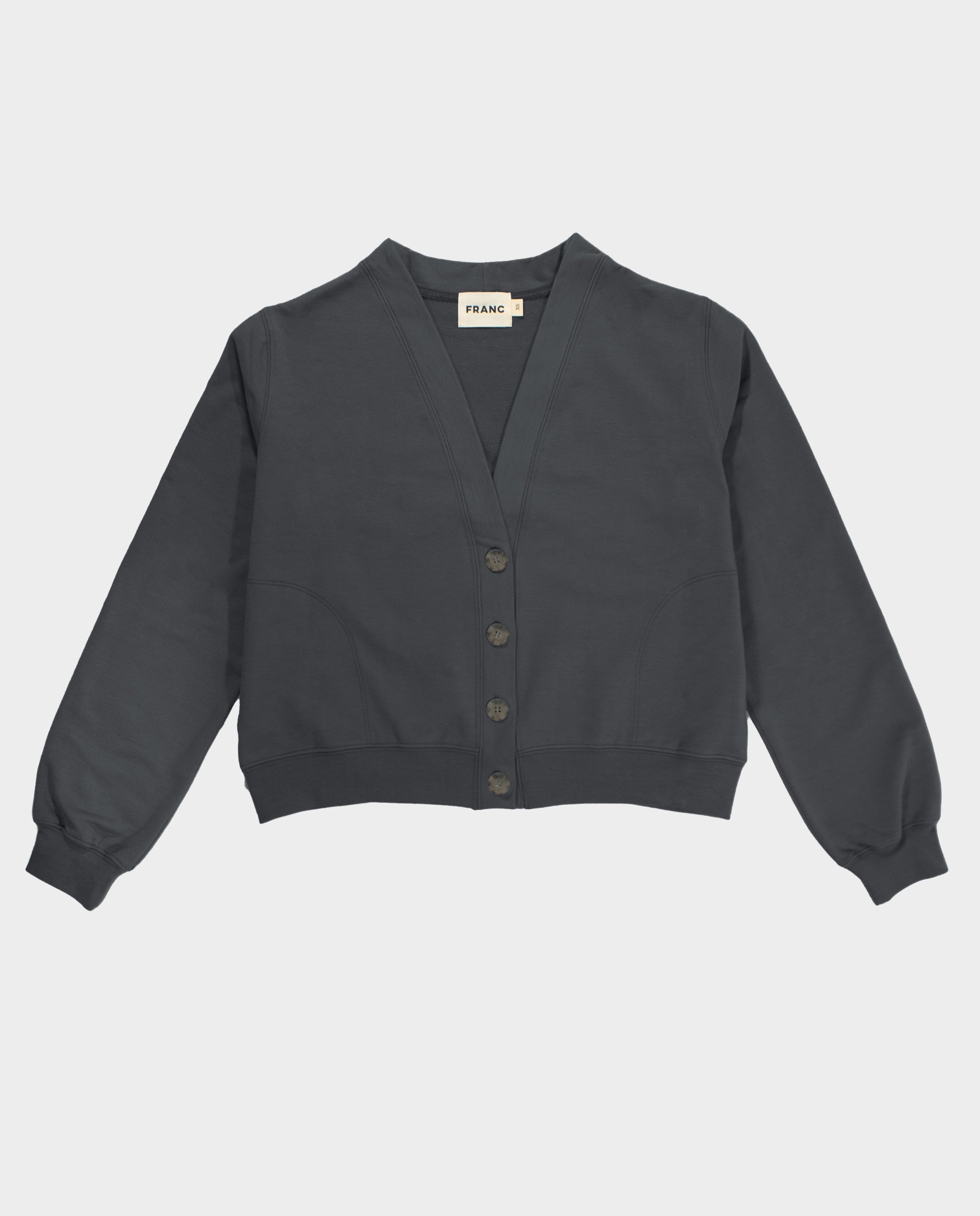 The Cropped Cardi in Ash | FRANC Sustainable Clothing