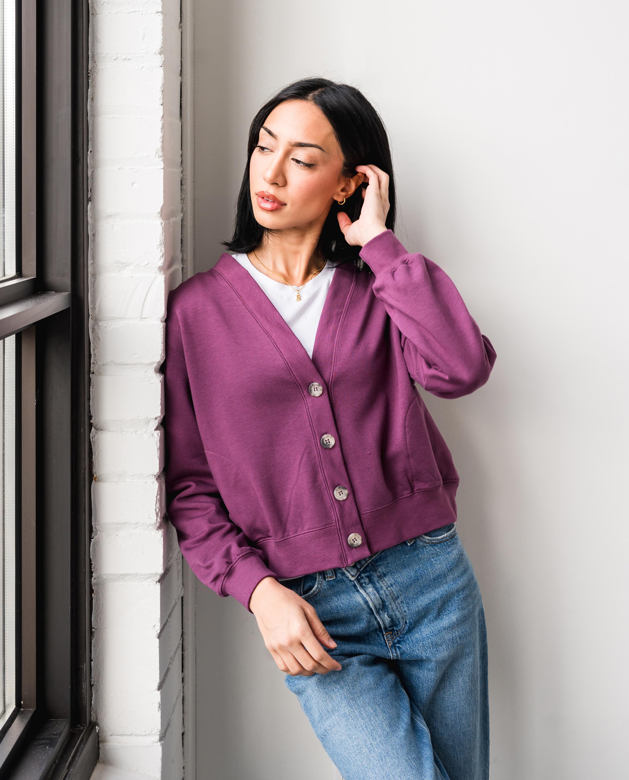 The Cropped Cardi in Poison | FRANC Sustainable Clothing