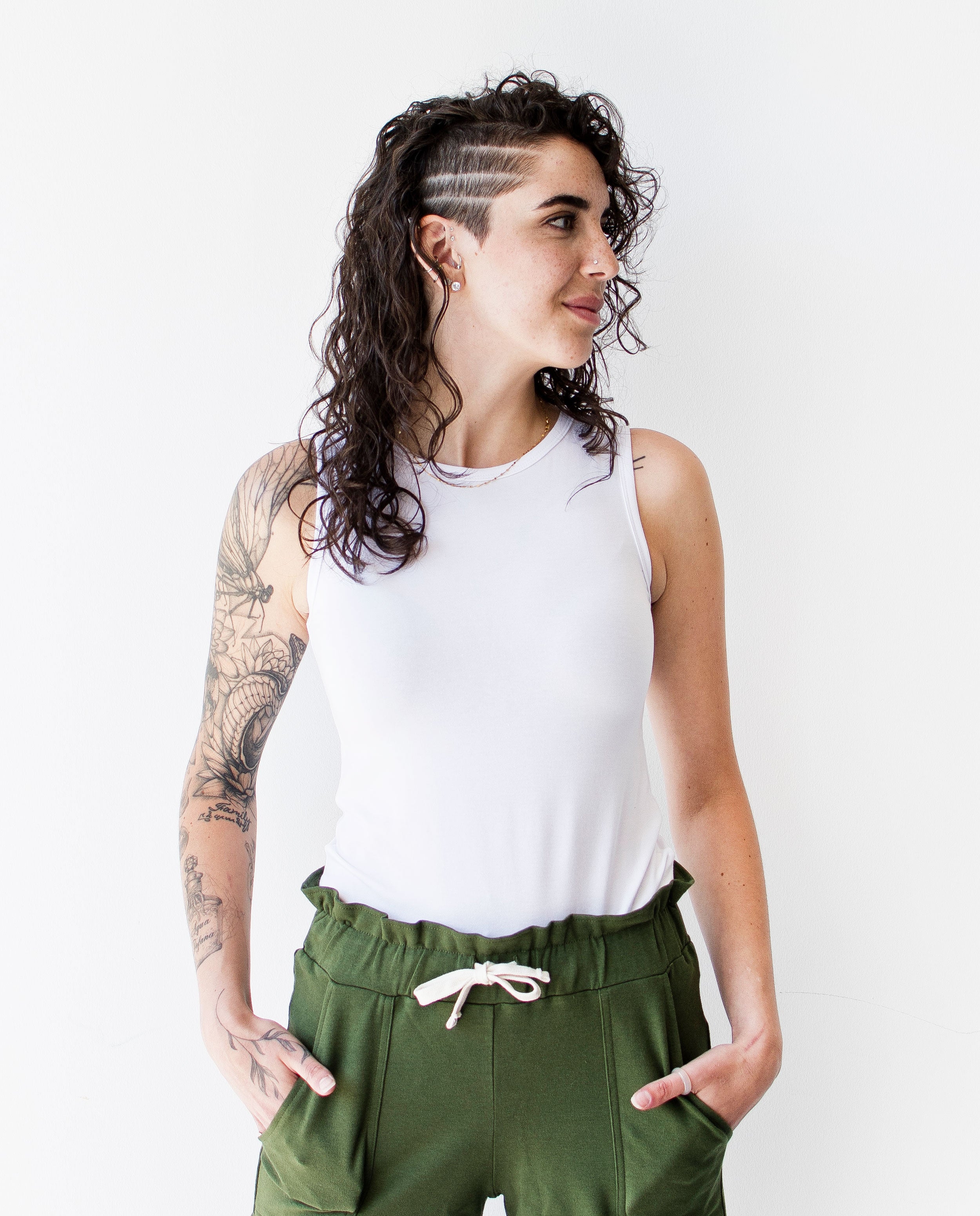 The Highneck Tank Top in White | FRANC Sustainable Clothing