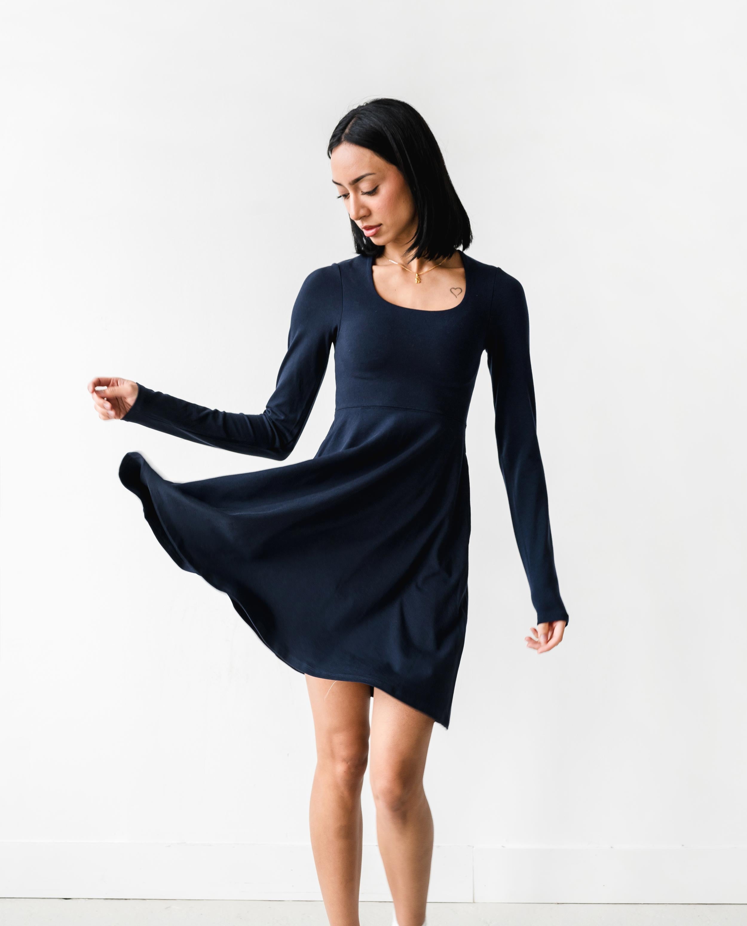 The Long Sleeve Squareneck Dress | FRANC Sustainable Clothing