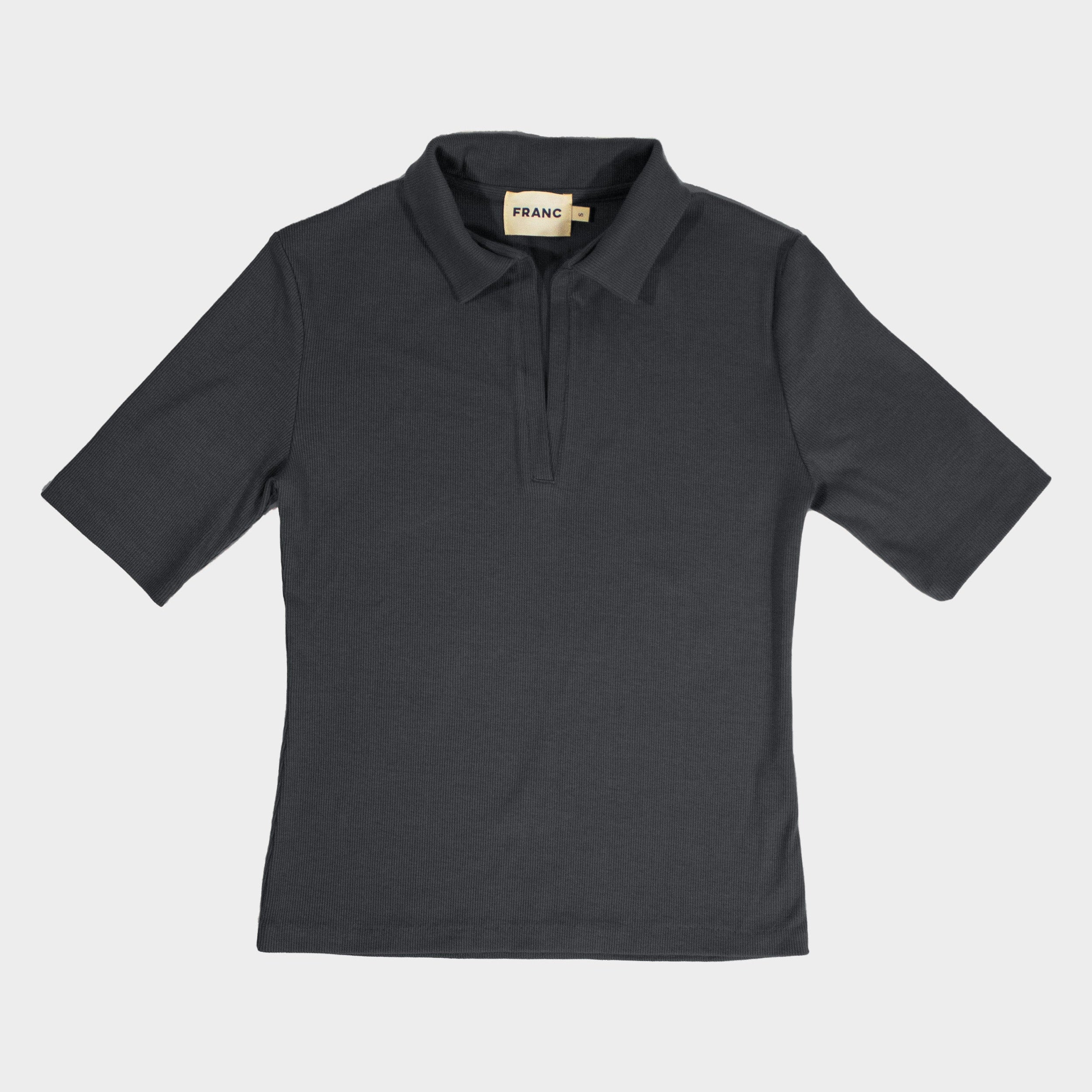 The Rib Polo Shirt in Ash | FRANC Sustainable Clothing