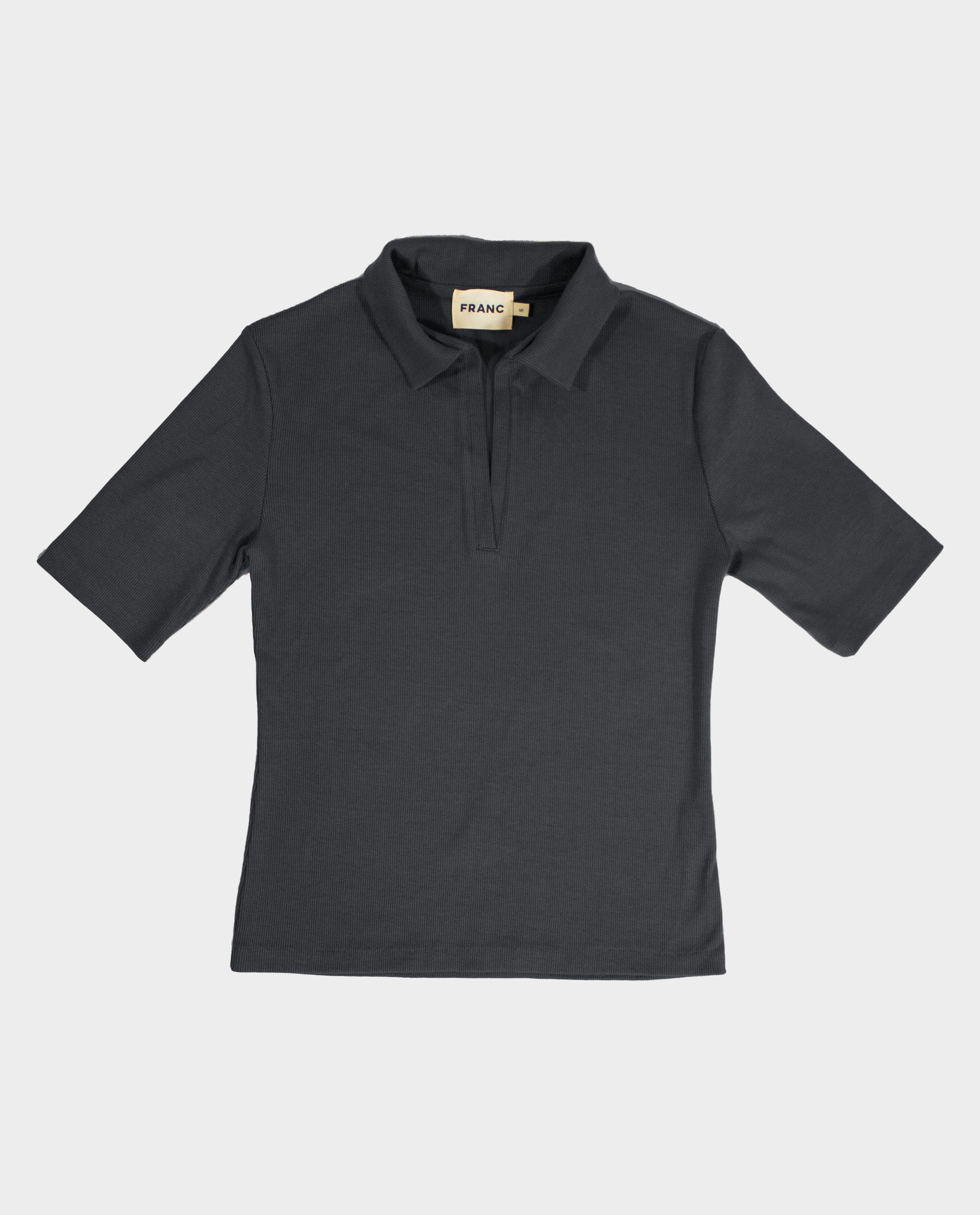 The Rib Polo Shirt in Ash | FRANC Sustainable Clothing