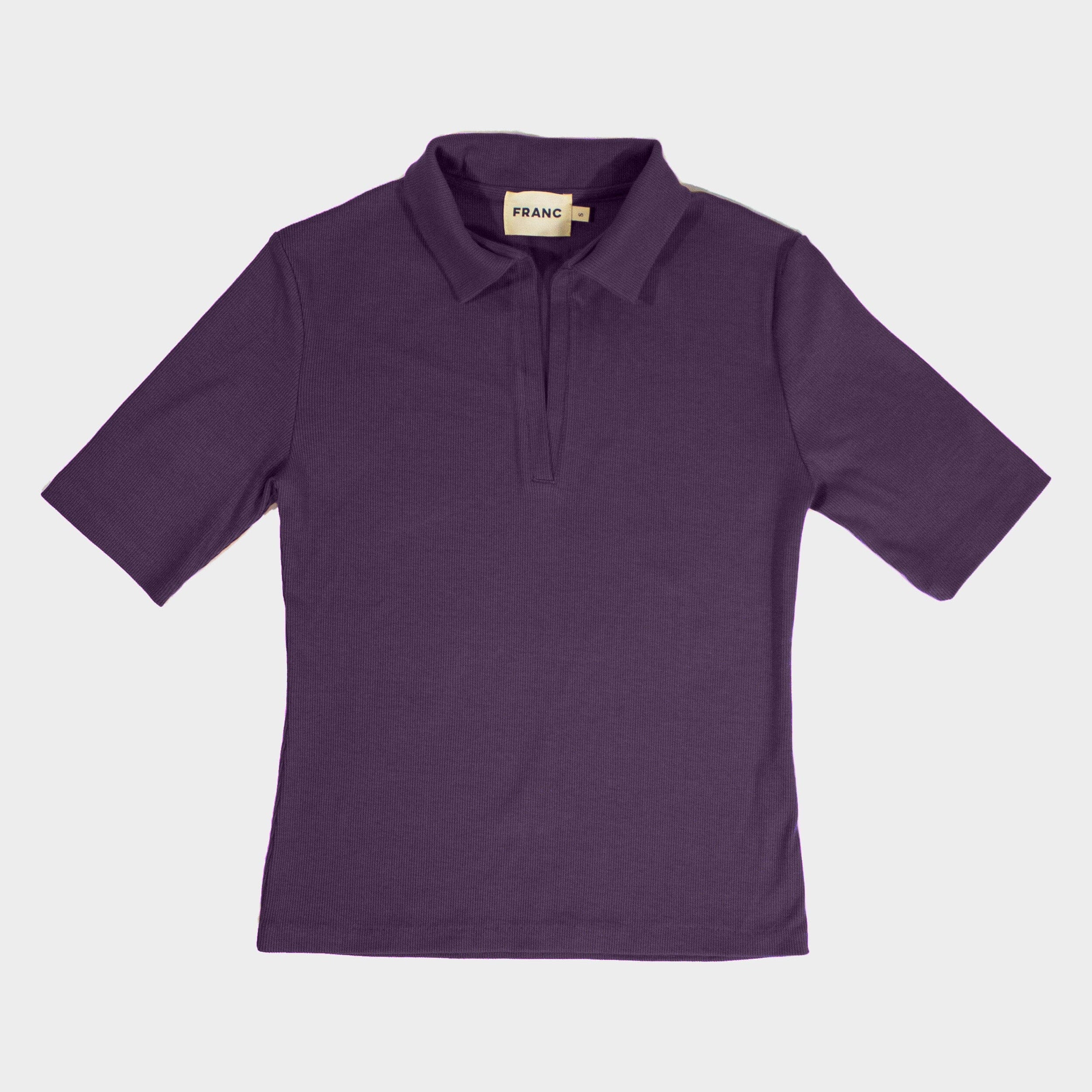 The Rib Polo Shirt in Eggplant | FRANC Sustainable Clothing