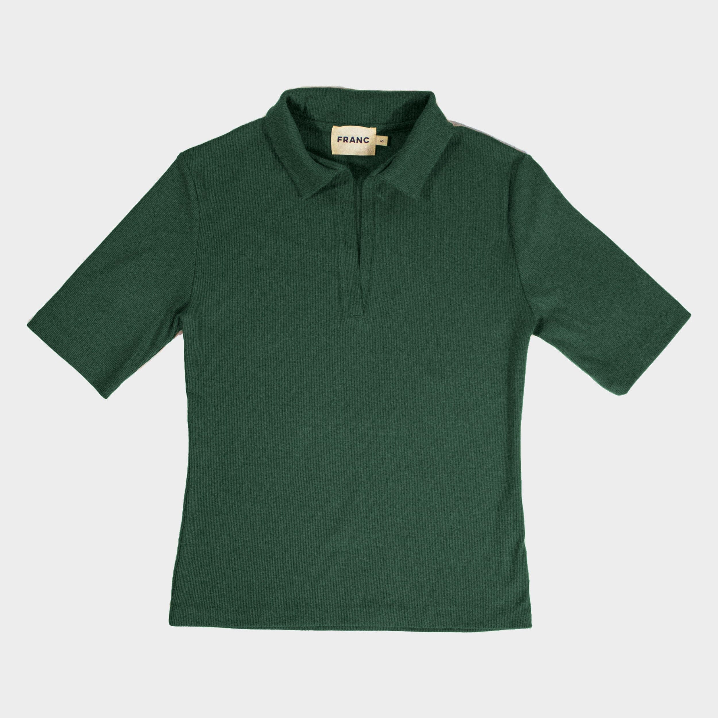The Rib Polo Shirt in Pine | FRANC Sustainable Clothing
