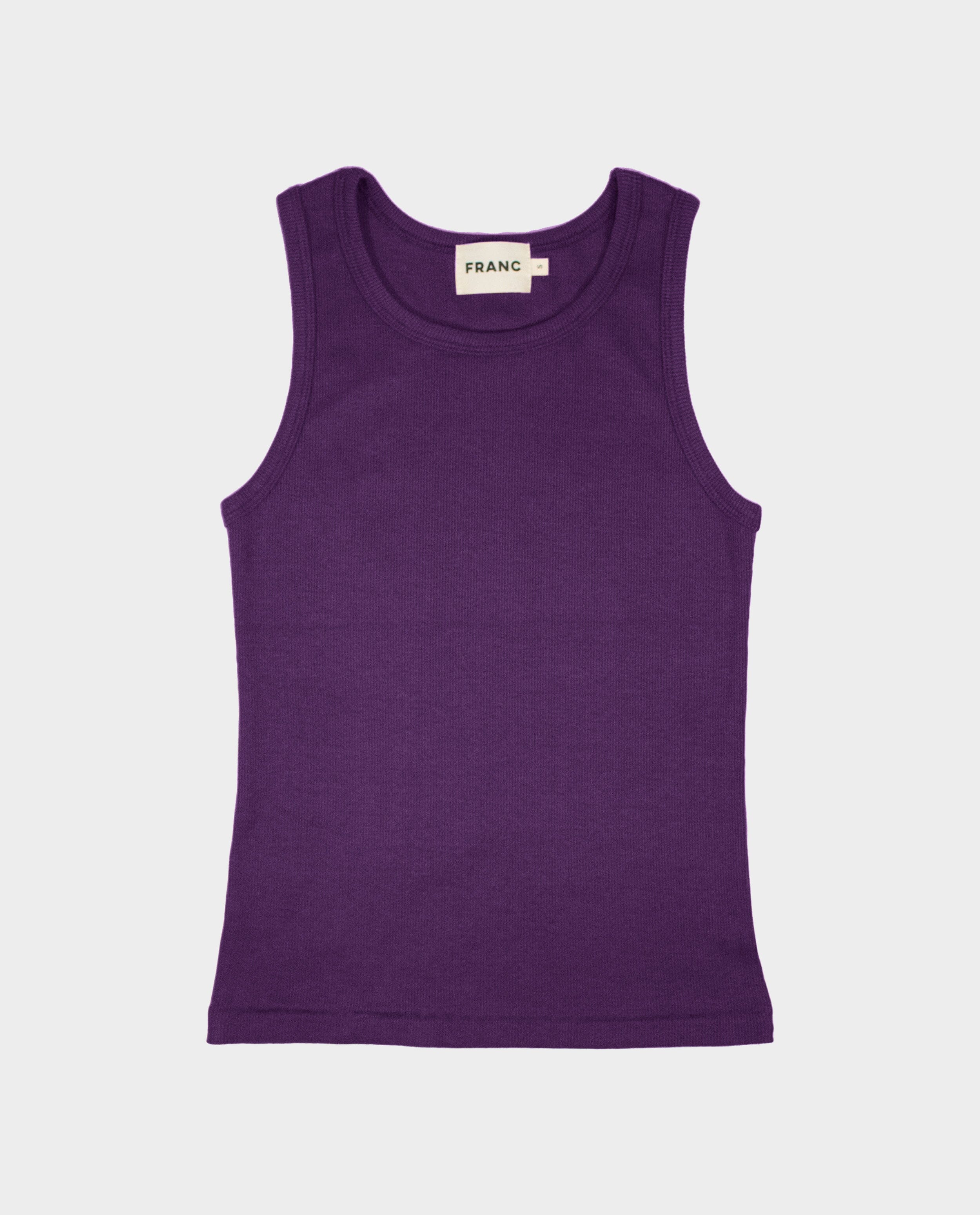 The Tuckable Rib Tank in Eggplant | FRANC Sustainable Clothing