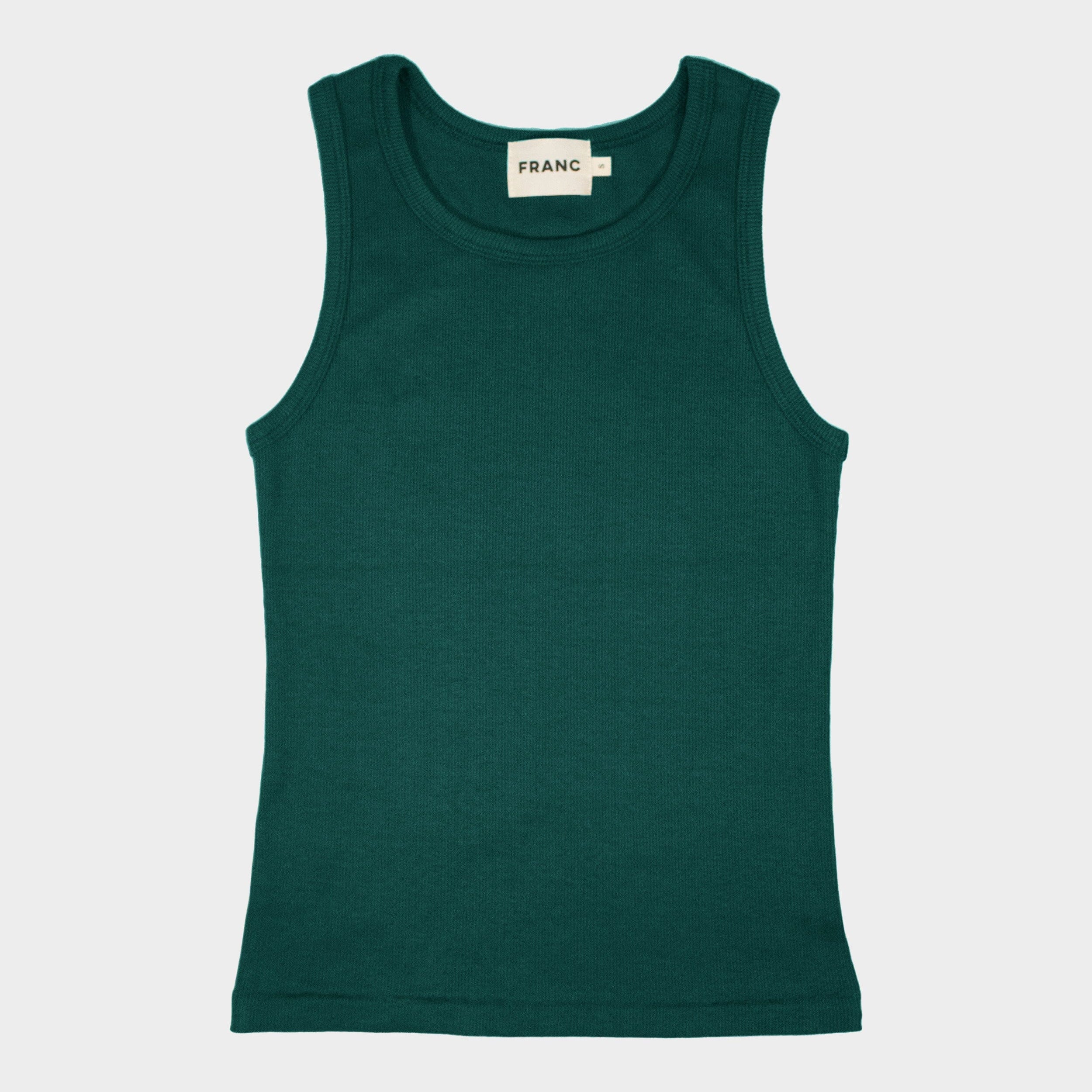 The Tuckable Rib Tank in Pine | FRANC Sustainable Clothing